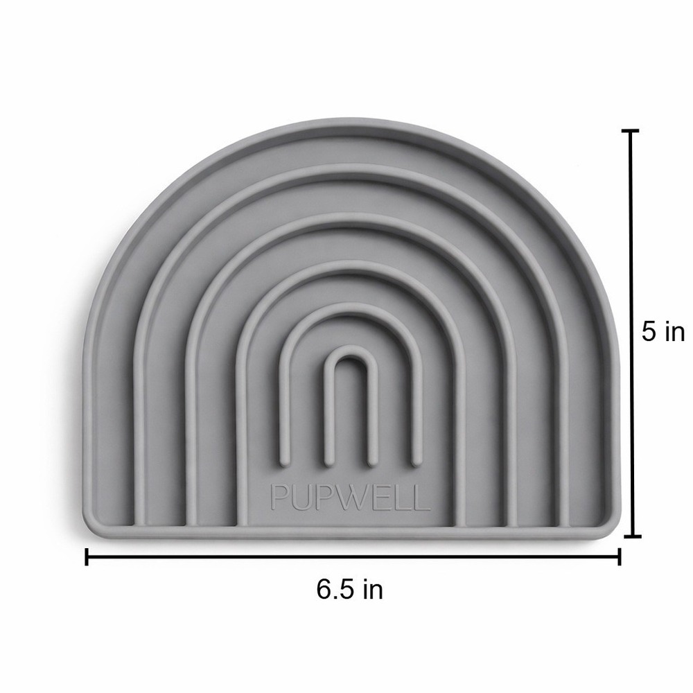 Pupwell Slow Feeder Gray Silicone Rainbow Enrichment Lick Mat Dog Suction Cups - Picture 5 of 6